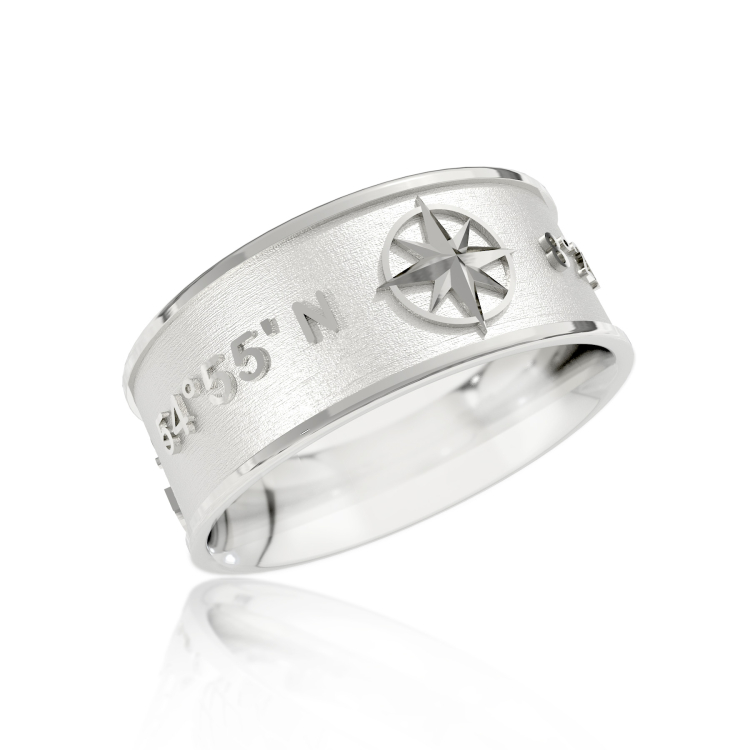 Ring Insel Sylt Koordinaten Silber hell Ringweite UNI