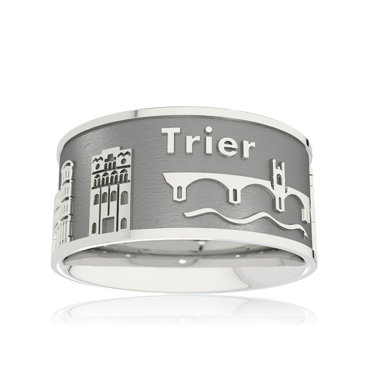 Stadtring Trier Silber oxydiert Ringweite UNI