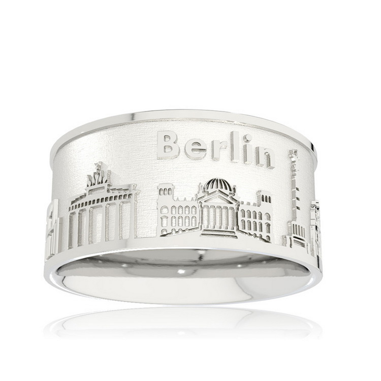 Ring Stadt Berlin Silber hell 10 mm breit Ringweite UNI
