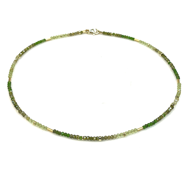 Collier Peridot Silber Karabiner