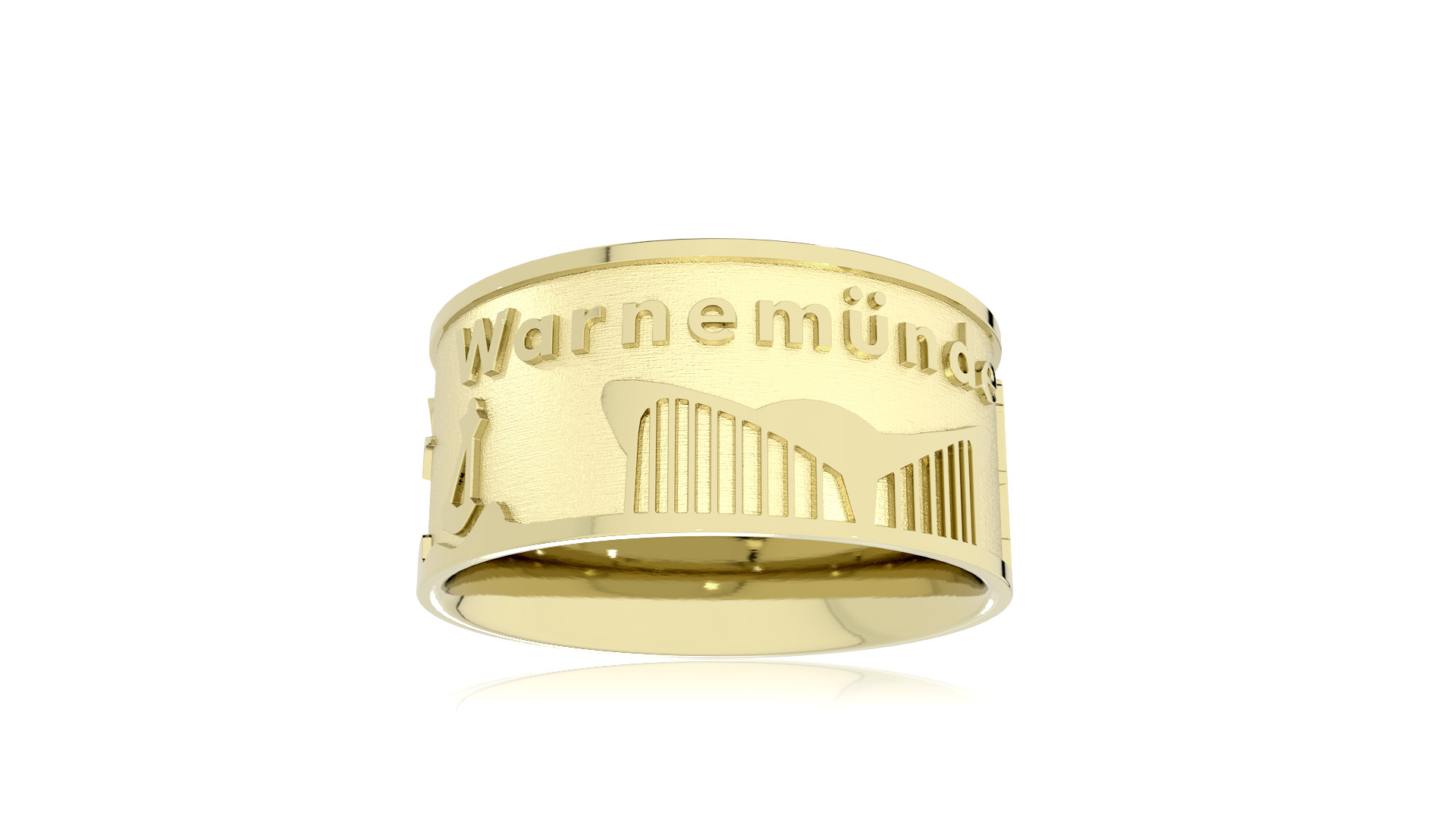 Ring Stadt Warnemünde 585 Gelbgold 10 mm breit