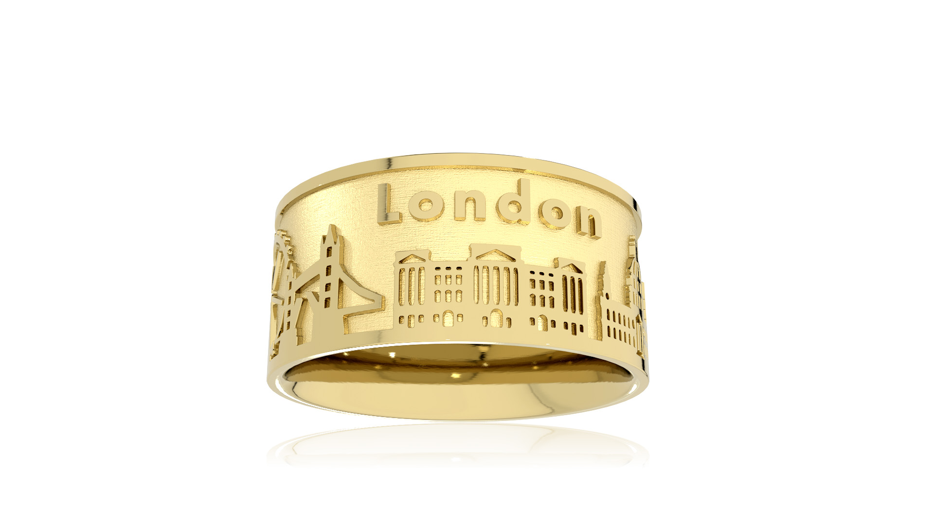 Stadtring London Silber hell Gold plattiert
