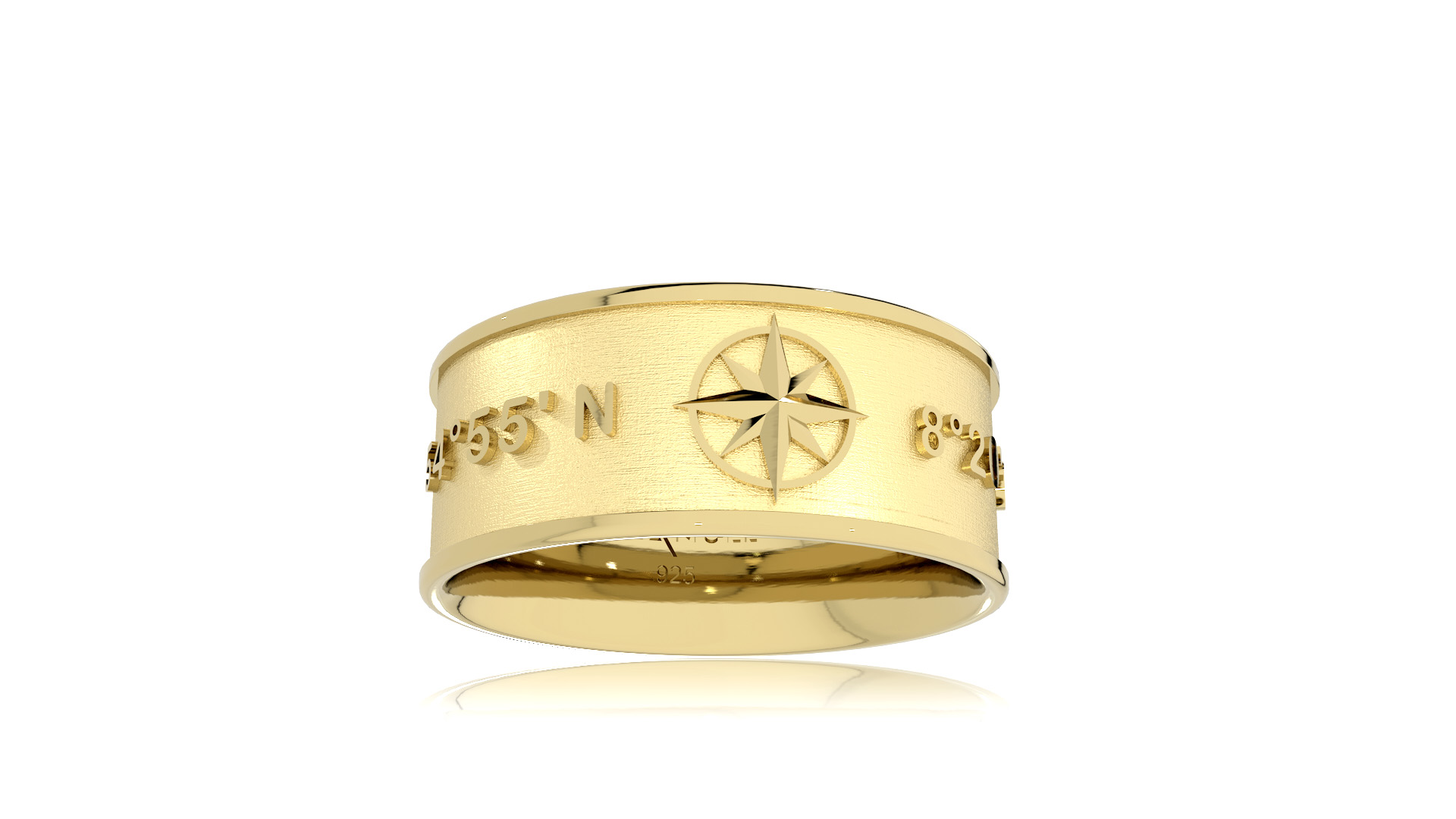 Ring Insel Sylt Koordinaten Silber Gold plattiert