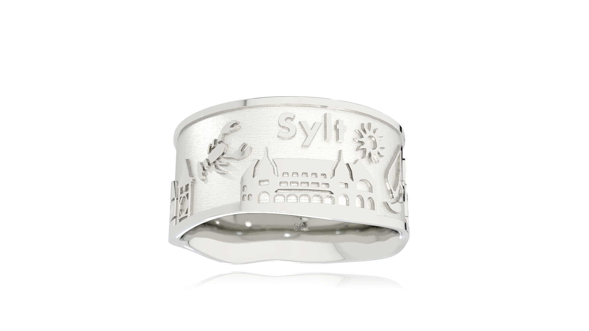 Inselring Sylt Silber hell 10 mm breit